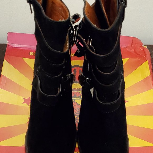 RARE JEFFREY CAMPBELL BLACK LEATHER BOOTS - Picture 3 of 4